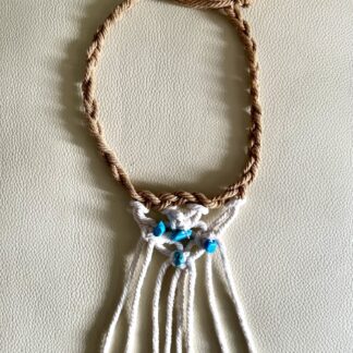 Blue Howlite macrame necklace