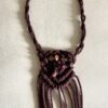Chocolate macrame necklace with gems