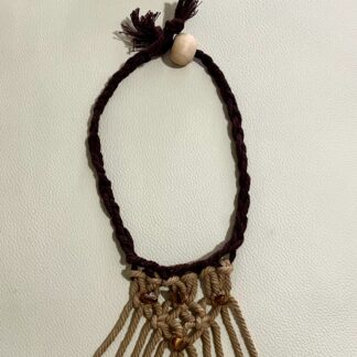 Toffee macrame necklace and bracelet