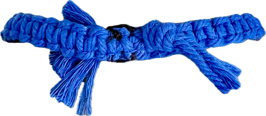 Blue macrame necklace with turquoise crystal - Image 2